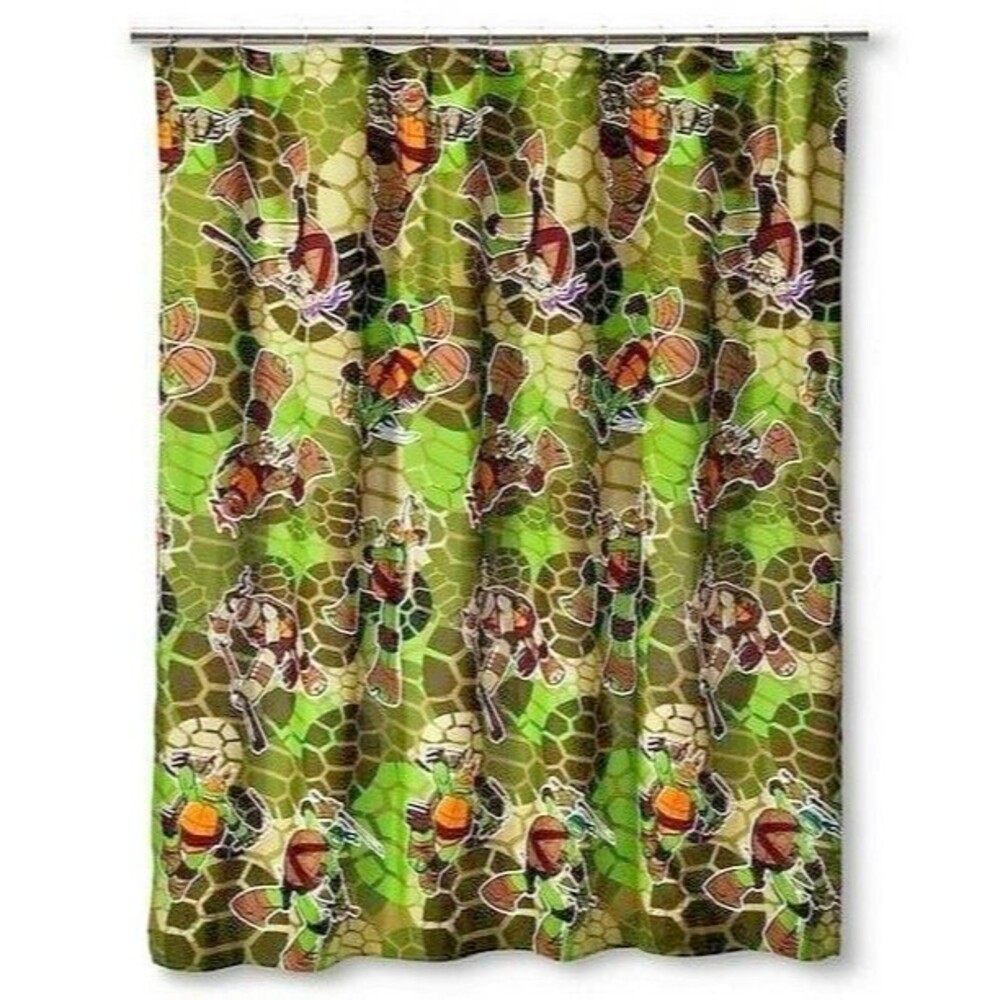 Nickelodeon Teenage Mutant Ninja Turtles Shower Curtain Camo Vinyl Bath Gift NEW
